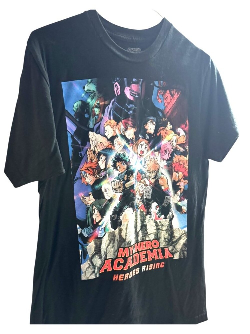 My Hero Academia Heroes Rising Movie Poster T-Shirt Black SZ M Anime Funimation‎